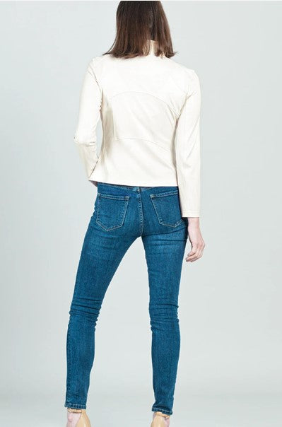 IVORY LIQUID LEATHER JACKET