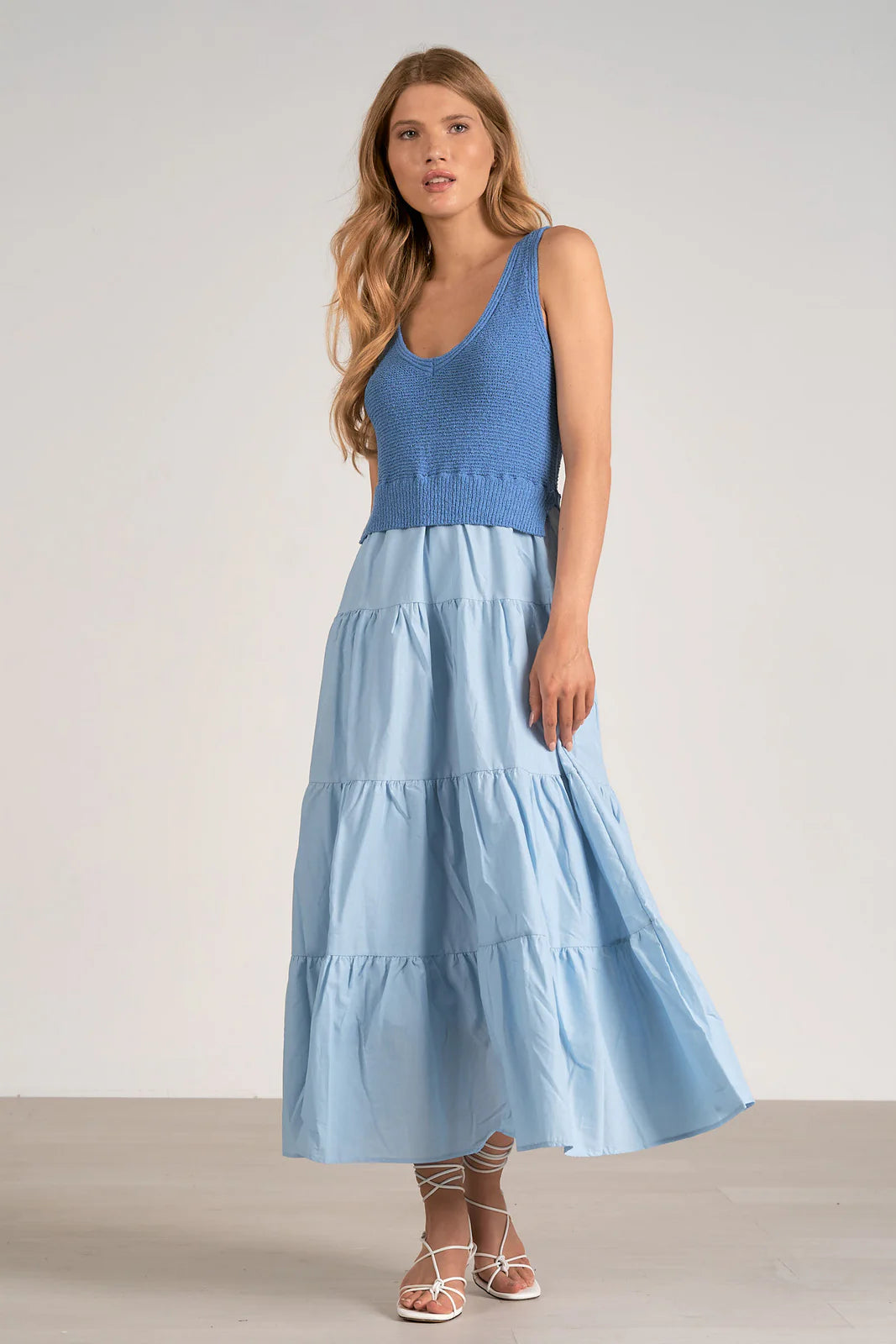 Blue Tiered Maxi Dress