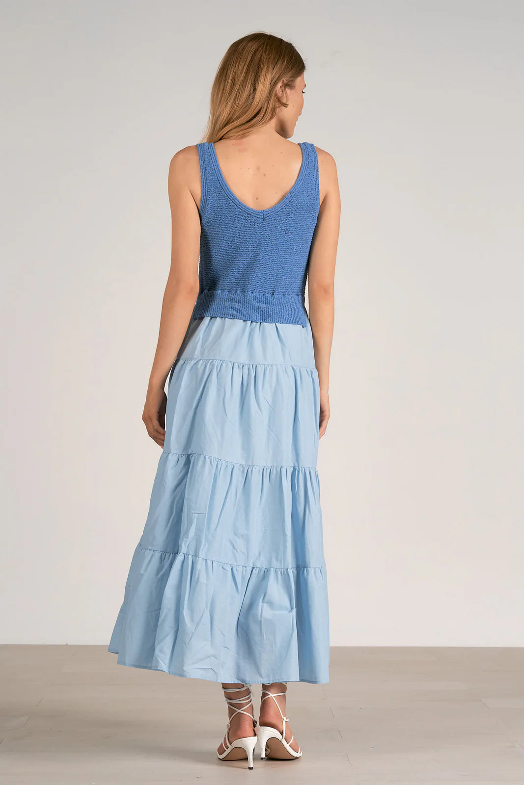 Blue Tiered Maxi Dress