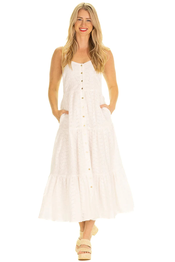 The Duxbury Dress in White Eyelet