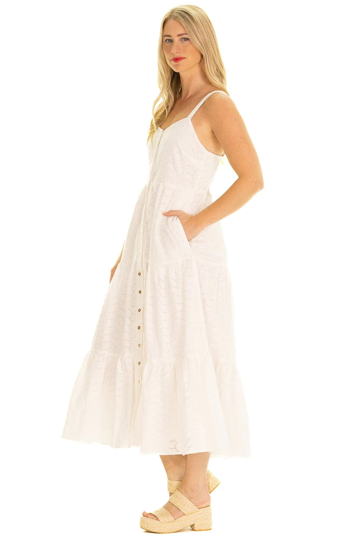 The Duxbury Dress in White Eyelet