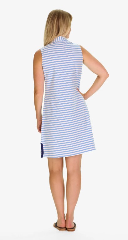 DUFFIELD LANE MACKINAC DRESS WITH BLUE & WHITE STRIPE