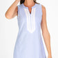 Duffield Lane Grand Dress in Sky Oxford Stripe