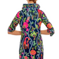 RUFFLE NECK DRESS IN JUNGLE SYMPONY PRINT