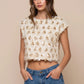 Sequin Fringe Sleeveless Cream Top