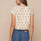 Sequin Fringe Sleeveless Cream Top